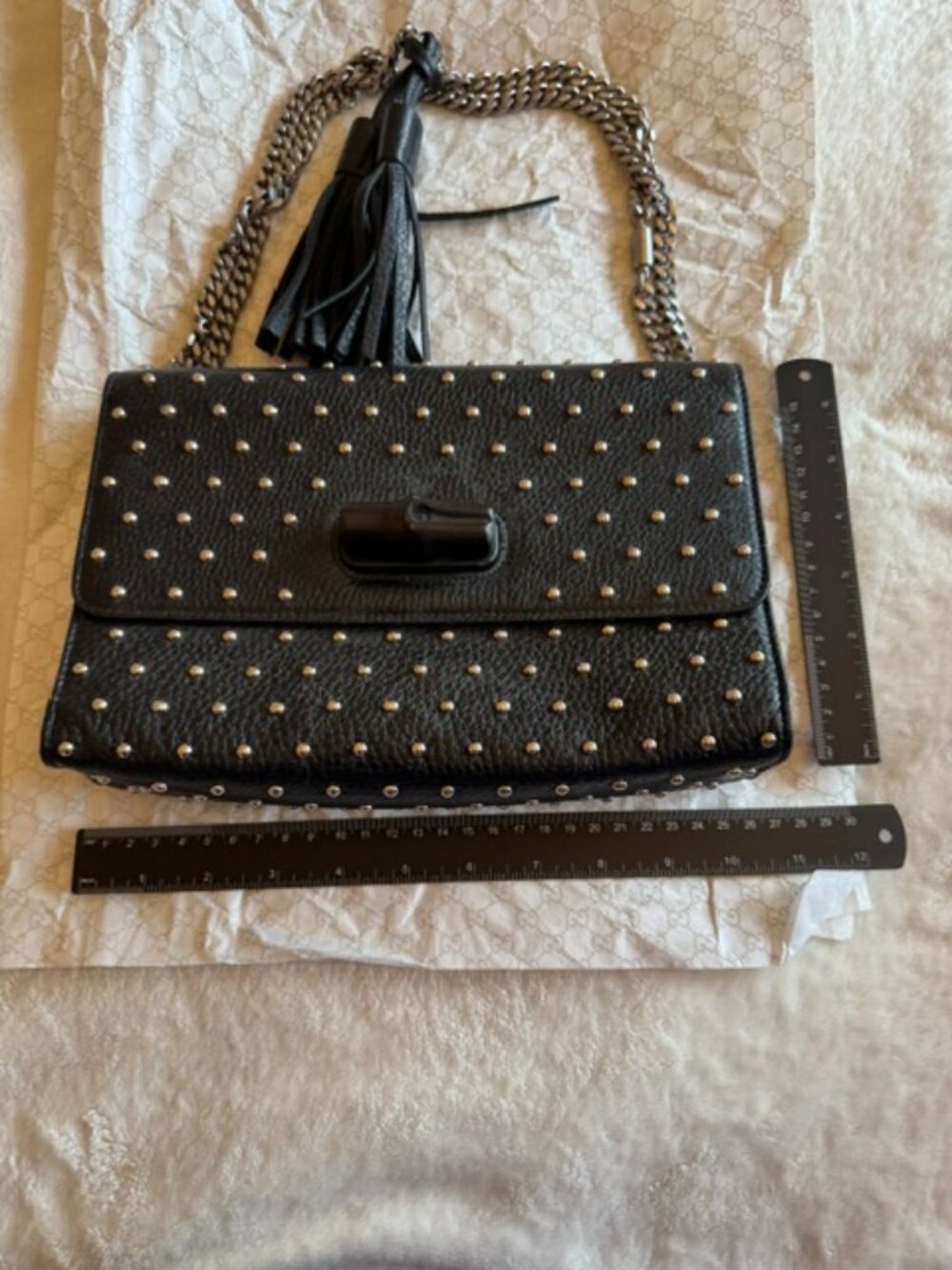 Gucci Miss Bamboo Medium Studded Leather Cross body bag